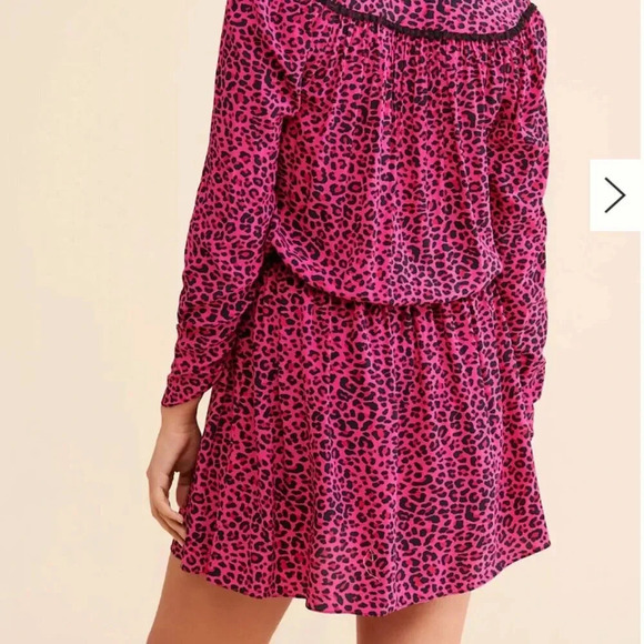 Zadig And Voltaire Reveal Mini Dress Leopard Animal Print Pink Black Size Small - Picture 6 of 13